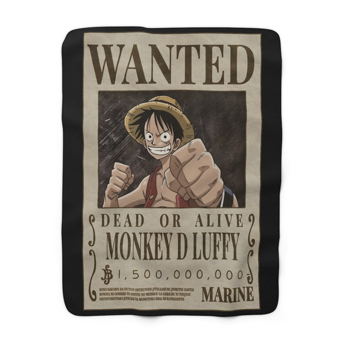 Wanted Monkey D. Luffy Sherpa Fleece Blanket