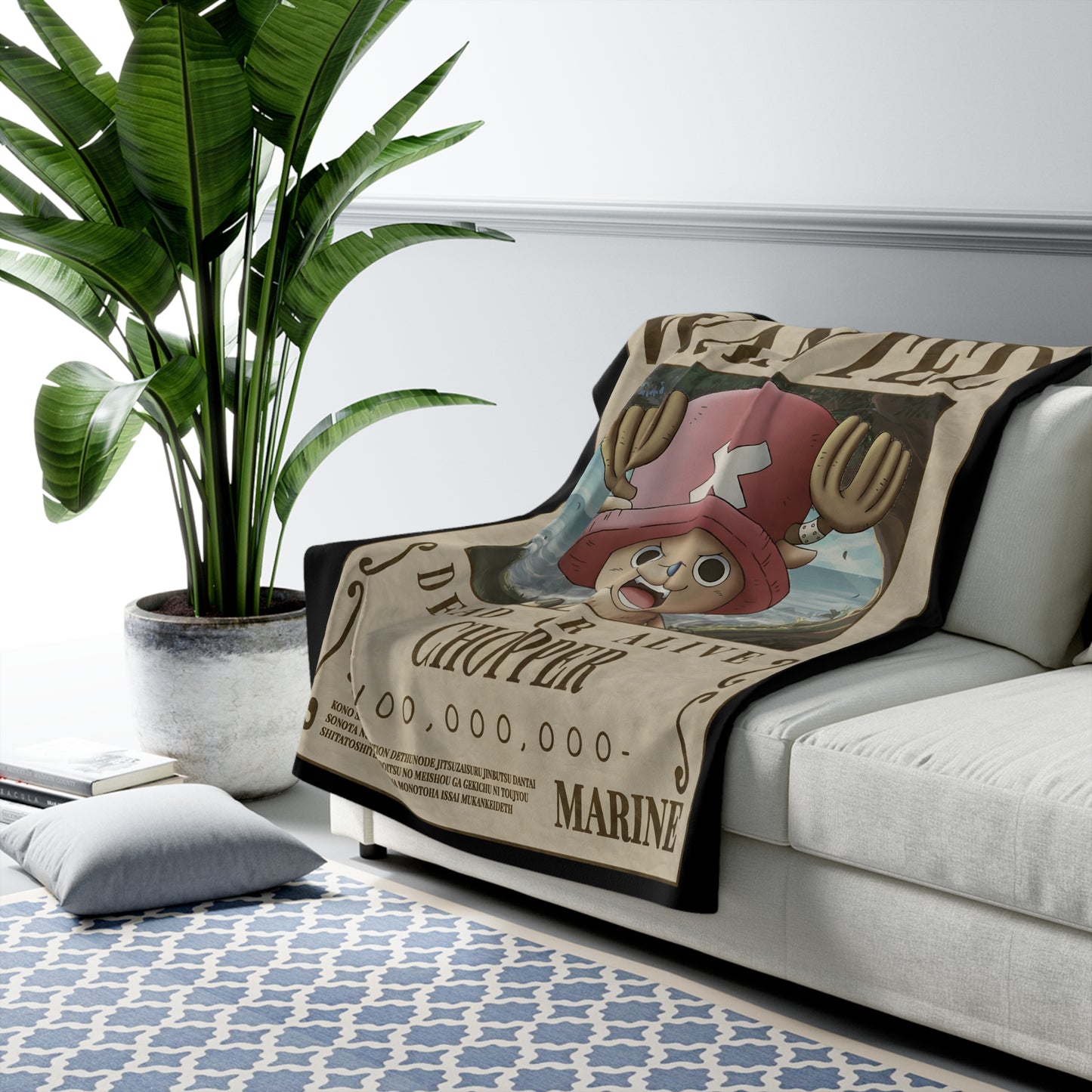 Wanted Chopper Sherpa Fleece Blanket