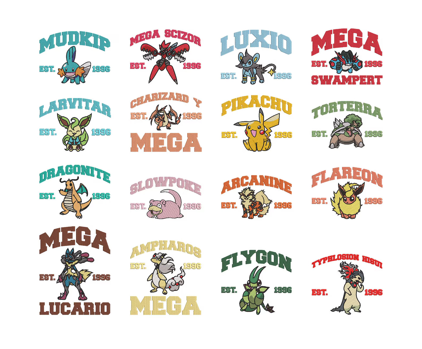 Embroidered Poke Character Hoodie *160 to choose from*