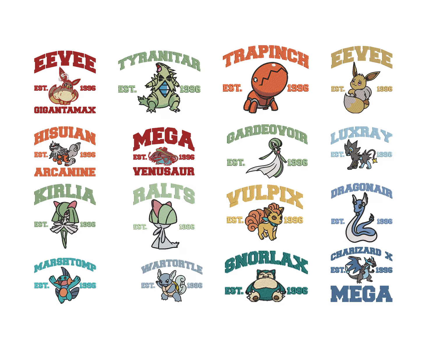 Embroidered Poke Character Hoodie *160 to choose from*