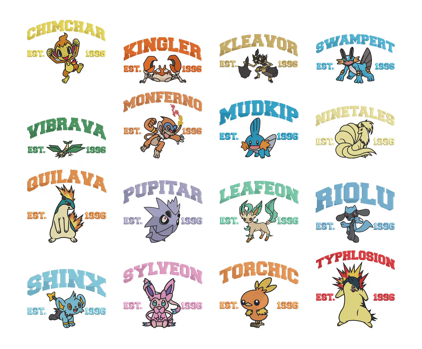 Embroidered Poke Character Hoodie *160 to choose from*