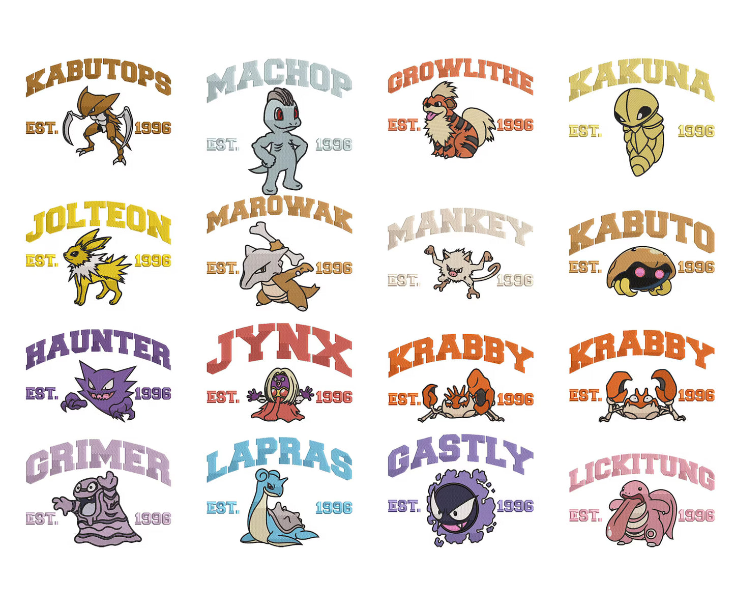 Embroidered Poke Character Hoodie *160 to choose from*