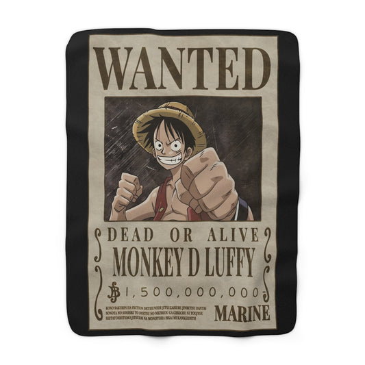 Wanted Monkey D. Luffy Sherpa Fleece Blanket