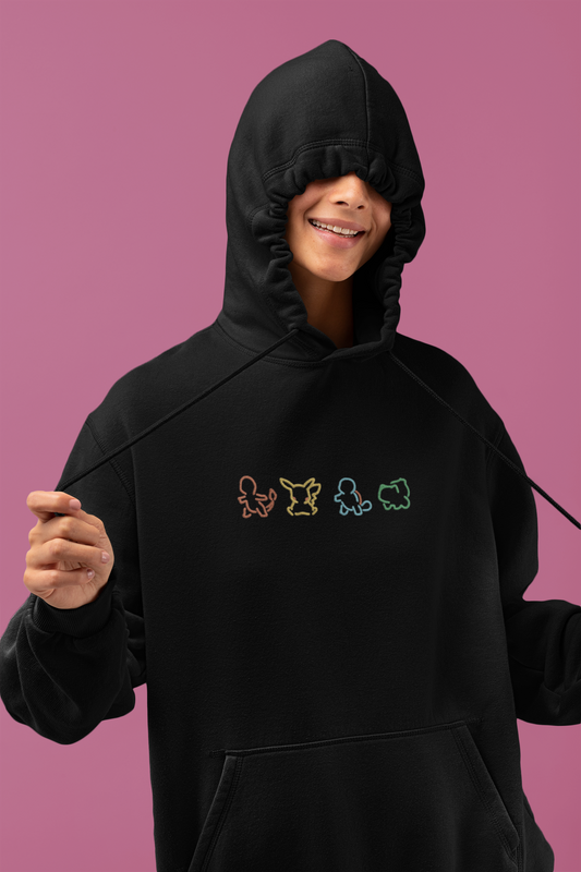 Gen 1 starter pokemon Embroidery Hoodie