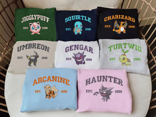 Embroidered Poke Character Hoodie *160 to choose from*