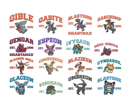 Embroidered Poke Character Hoodie *160 to choose from*